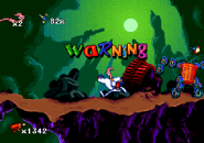 Billy the Bin possessing a glitched palette in the Genesis version of Earthworm Jim.