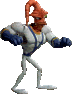 One Frame of Earthworm Jim's Sprite from ClayFighter Sculptor's Cut & 63 1/3