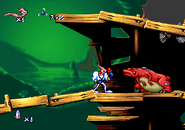 Earthworm Jim encounters Big Bruty in his unique level