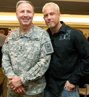 Mister K backstage with his father at the Hall of Fame Ceremony
