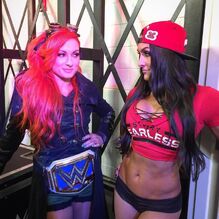 Extreme and her sister, Cameron, backstage on Dynasty in 2018.