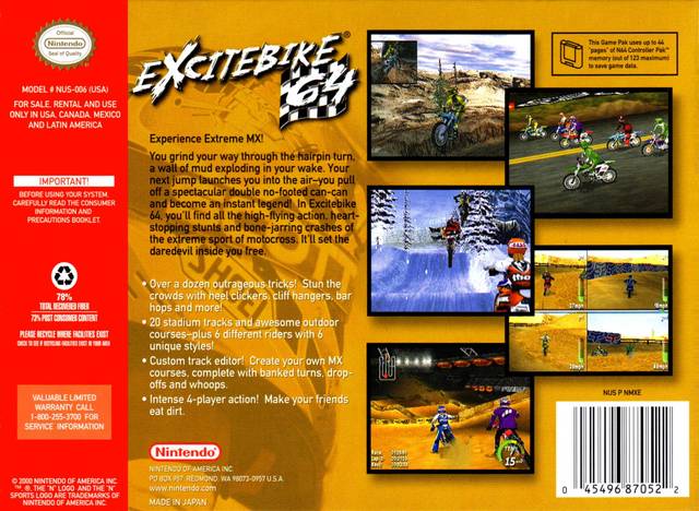 Excitebike 64, Nintendo 64, Juegos