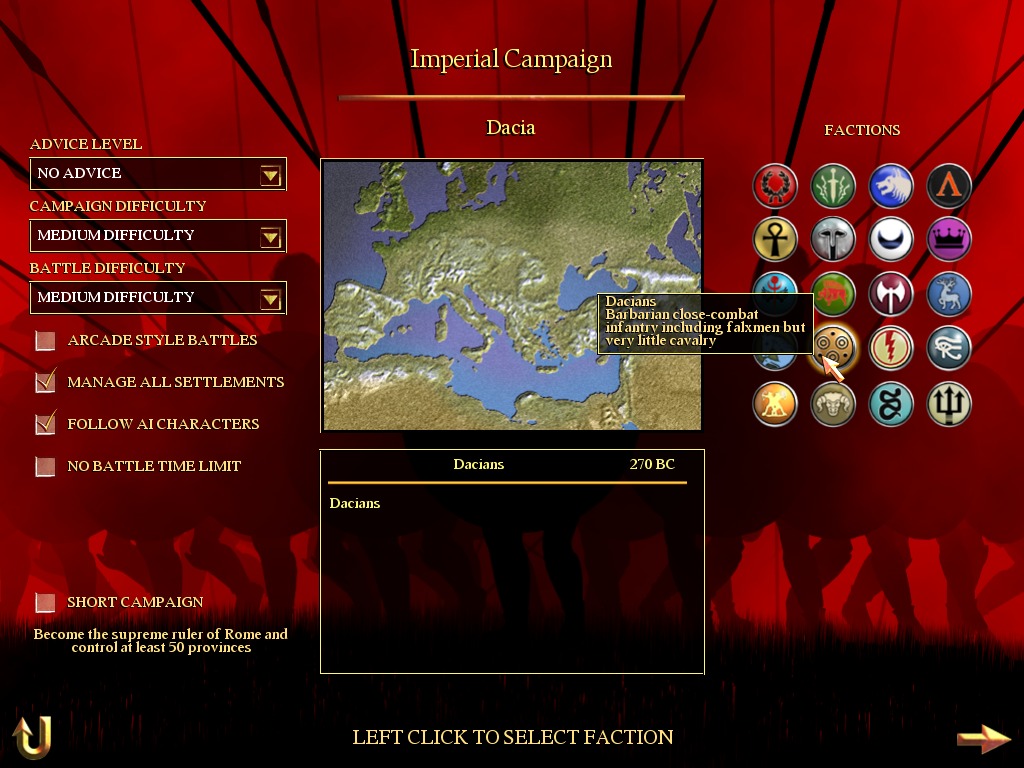 playable factions rome total war