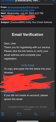 Mobile email verification email
