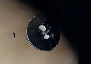 The Arboghast over Venus being shadowed by an unidentified MCRN vessel