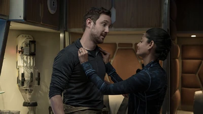 Solomon Epstein with his wife Caitlin , before his final trip (deleted scene)