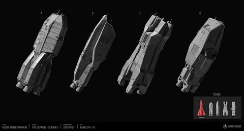 Multiple concepts for the Barkeith, as well as an approximate size compared to a Donnager-class Battleship