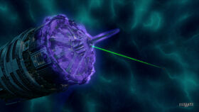 The Behemoth attempts to cut the Ring with its communications laser.