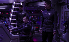 Lt. Mancuso attempts to cover for Admiral Souther in Fleet Admiral Nguyen's presence.