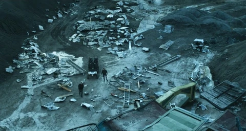 Burton and Murtry at the crash site