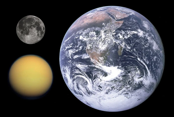 Comparison: Earth / Luna / Titan