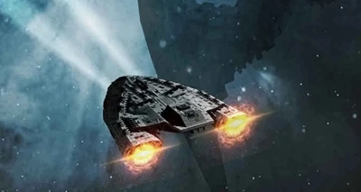 Joseph Bishop and Skippy The Magnificent travel to a dead Sentinel in a Condor Dropship (Art created by R.p. Callahan)