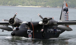 HU-16 in the river.
