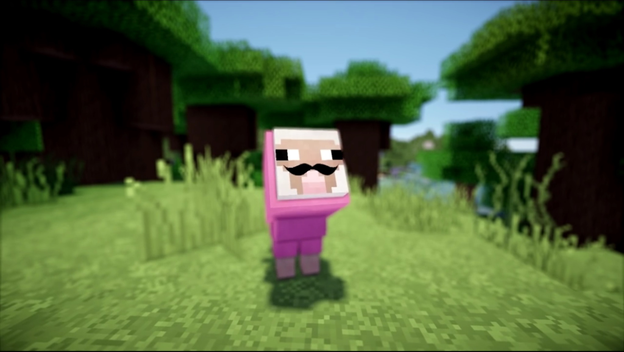 Pink sheep from minecraft