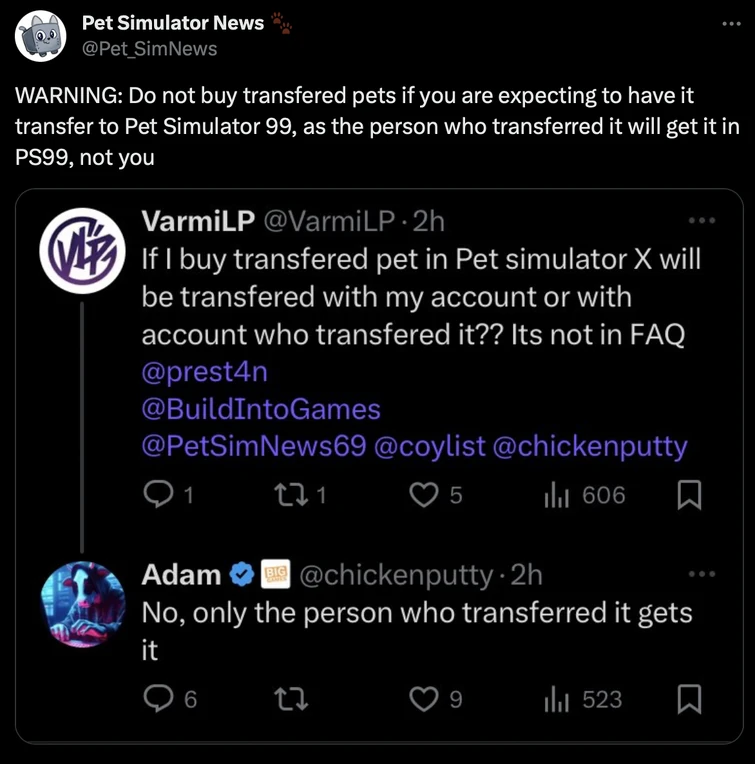 discord link in description/ look how people can scam in pet simulator x