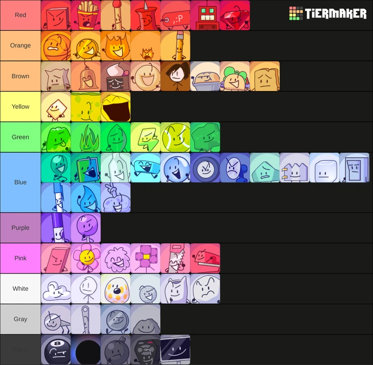 BFB Color Tier List Fandom