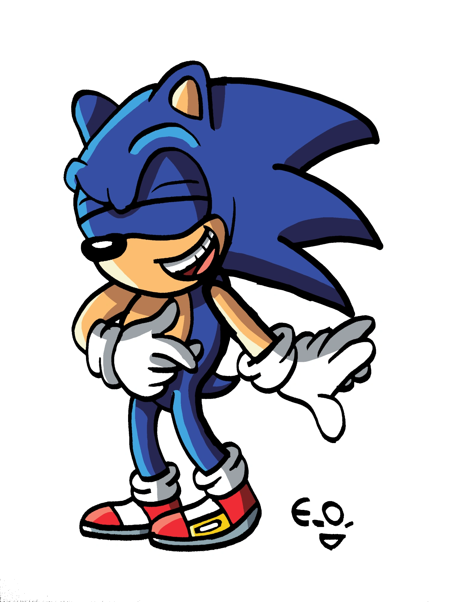My drawing of Sonic laughing | Fandom