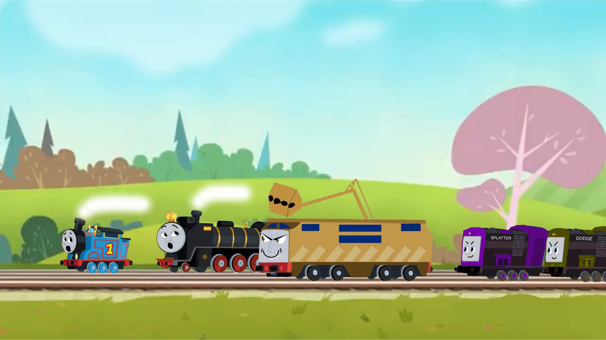 Hero Of The Rails Reboot. But Diesel 10, Splatter and Dodge chasing