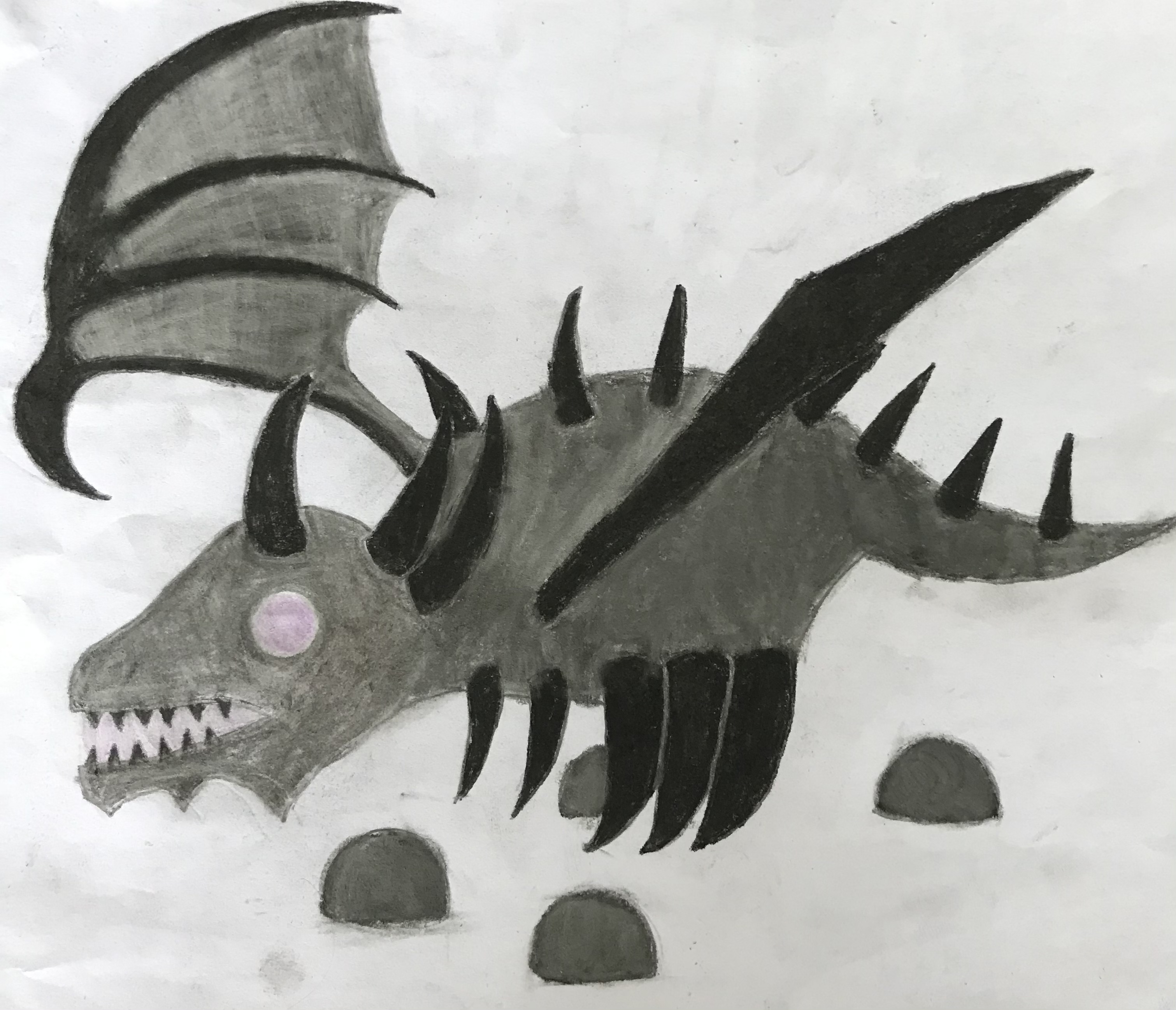 Here Is My Shadow Dragon Drawing For The Competition Fandom - roblox adopt me shadow dragon drawing