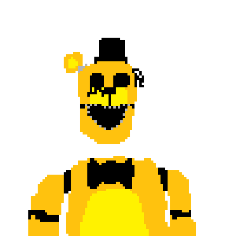 Fnaf 1 golden freddy pixel art