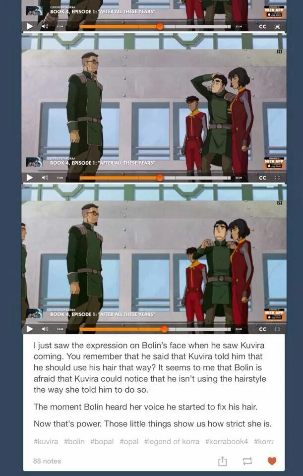 Did Kuvira tell Bolin to fix his hair theory Fandom