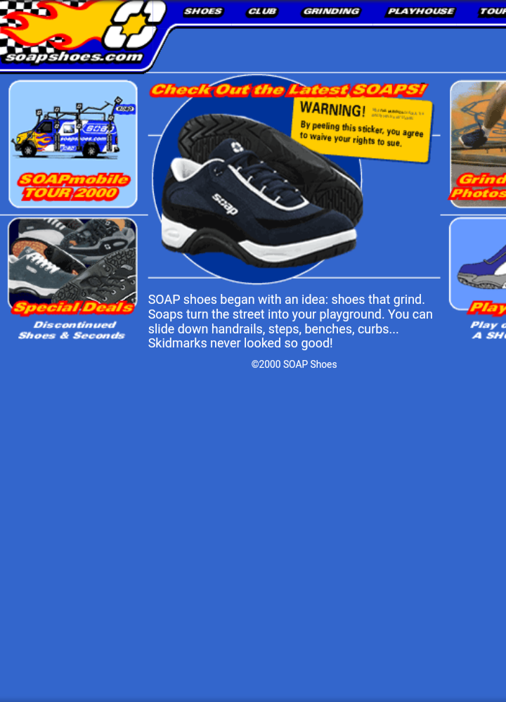 2001 SOAP Shoes website picture | Fandom