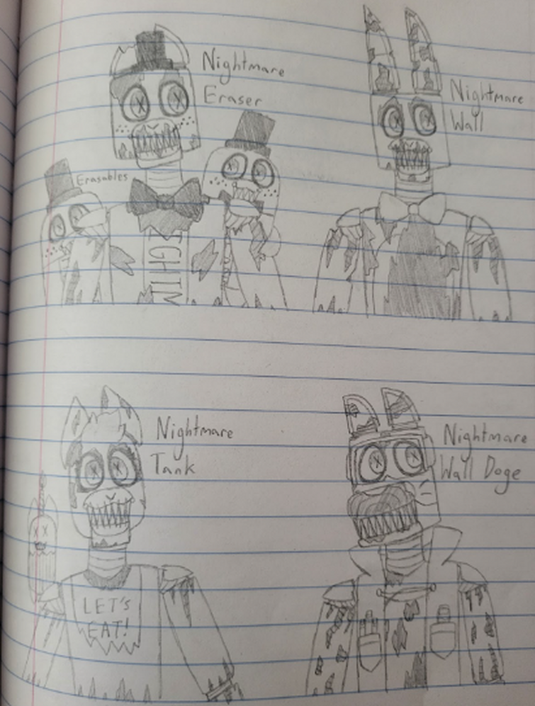 Five Nights at Eraser Fazbear's All Animatronics Fandom