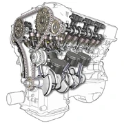 Example of a 24 valve, dual overhead camshaft (DOHC) V6