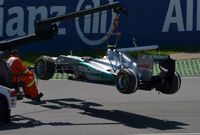 Nico Rosberg 2012 Canada lifted up