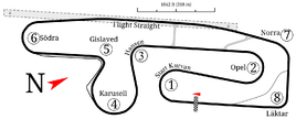 Track map for Scandinavian Raceway in Anderstorp, Sweden