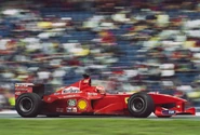 The Ferrari F1-2000 driven by Michael Schumacher (3) and Rubens Barrichello (4)