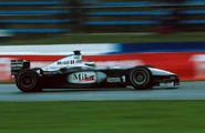 The McLaren MP4/15 driven by Mika Häkkinen (1) and David Coulthard (2)