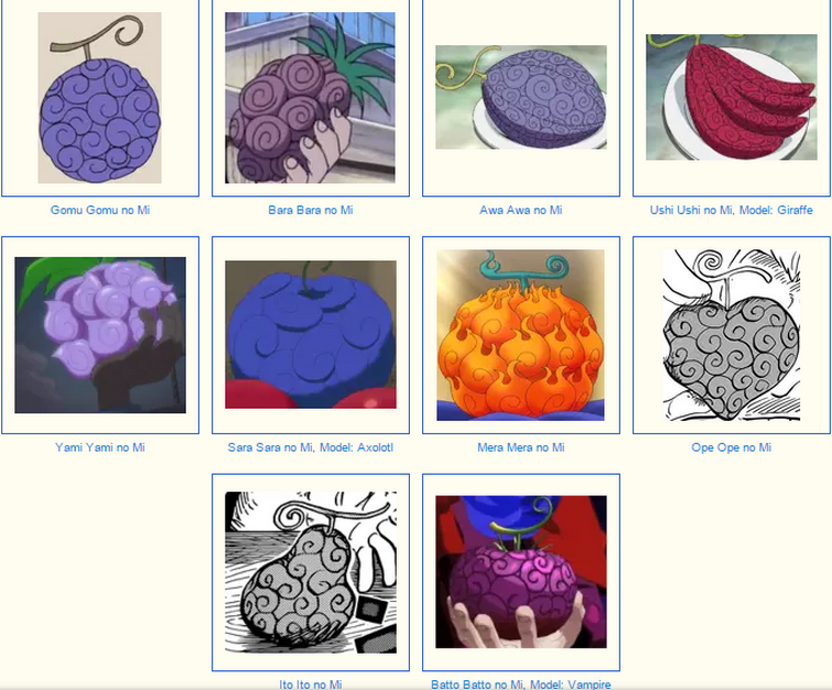 Все дьявольские фрукты из ван пис и их способности с картинками