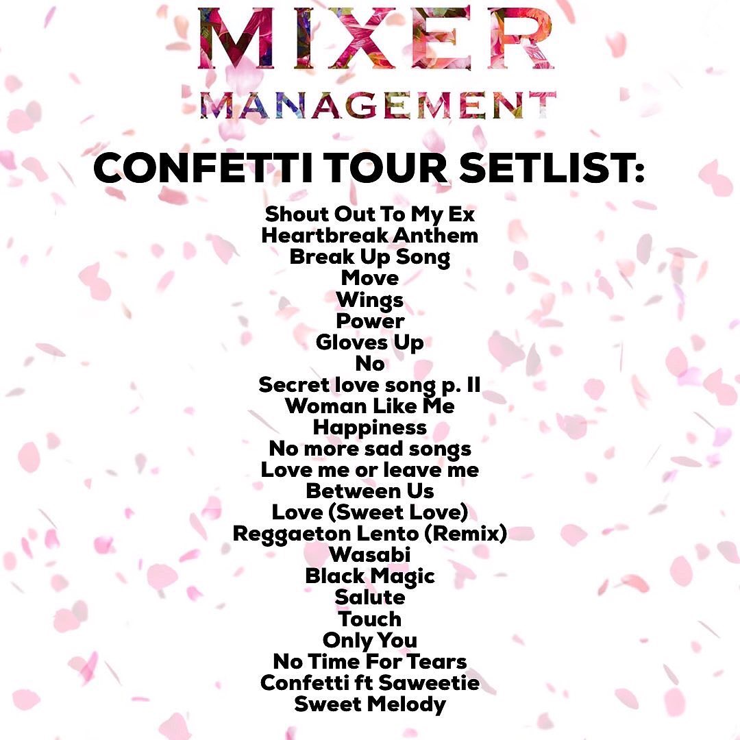 Confetti Tour Setlist Fandom