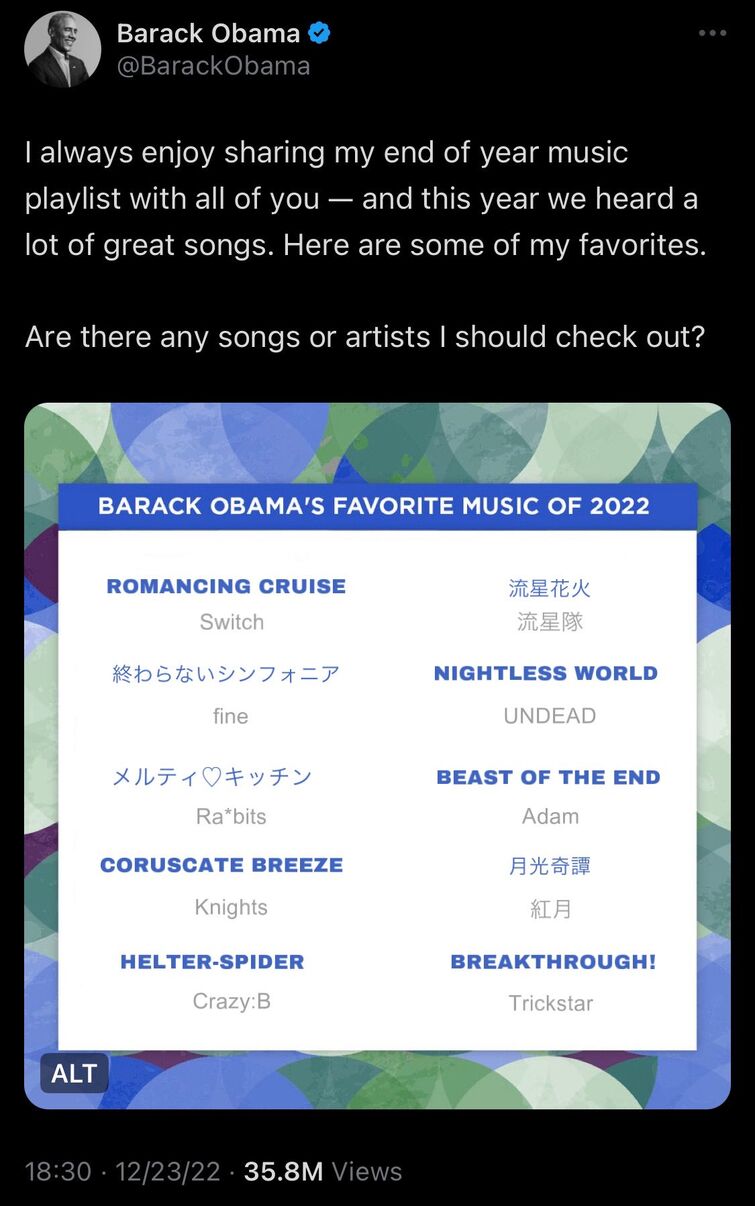 Barack Obama's Favorite Songs of 2023: See His Playlist – Billboard