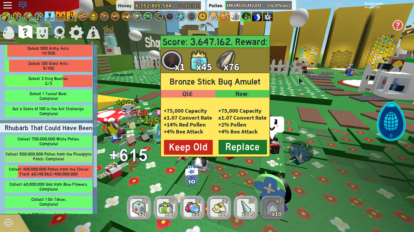 Roblox Bee Swarm Simulator Stick Bug Amulet