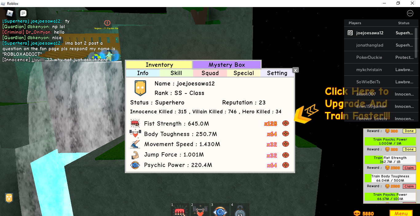 Discuss Everything About Roblox Super Power Training Simulator