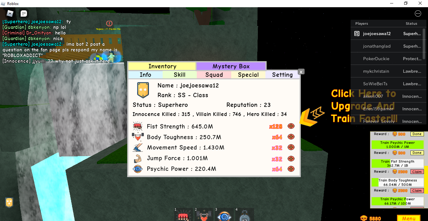 How To Cheat In Roblox Super Power Training Simulator