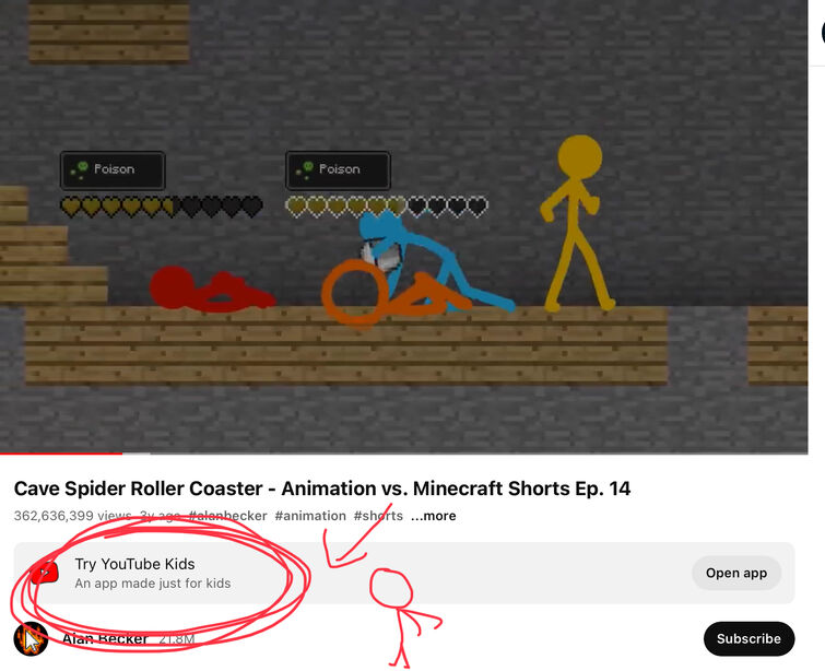Cave Spider Roller Coaster - Animation vs. Minecraft Shorts Ep. 14 