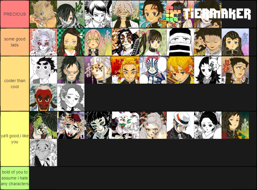 Me and my friend make tier list demon Slayer demon arts and breathing  technique's from personal preference : r/KimetsuNoYaiba
