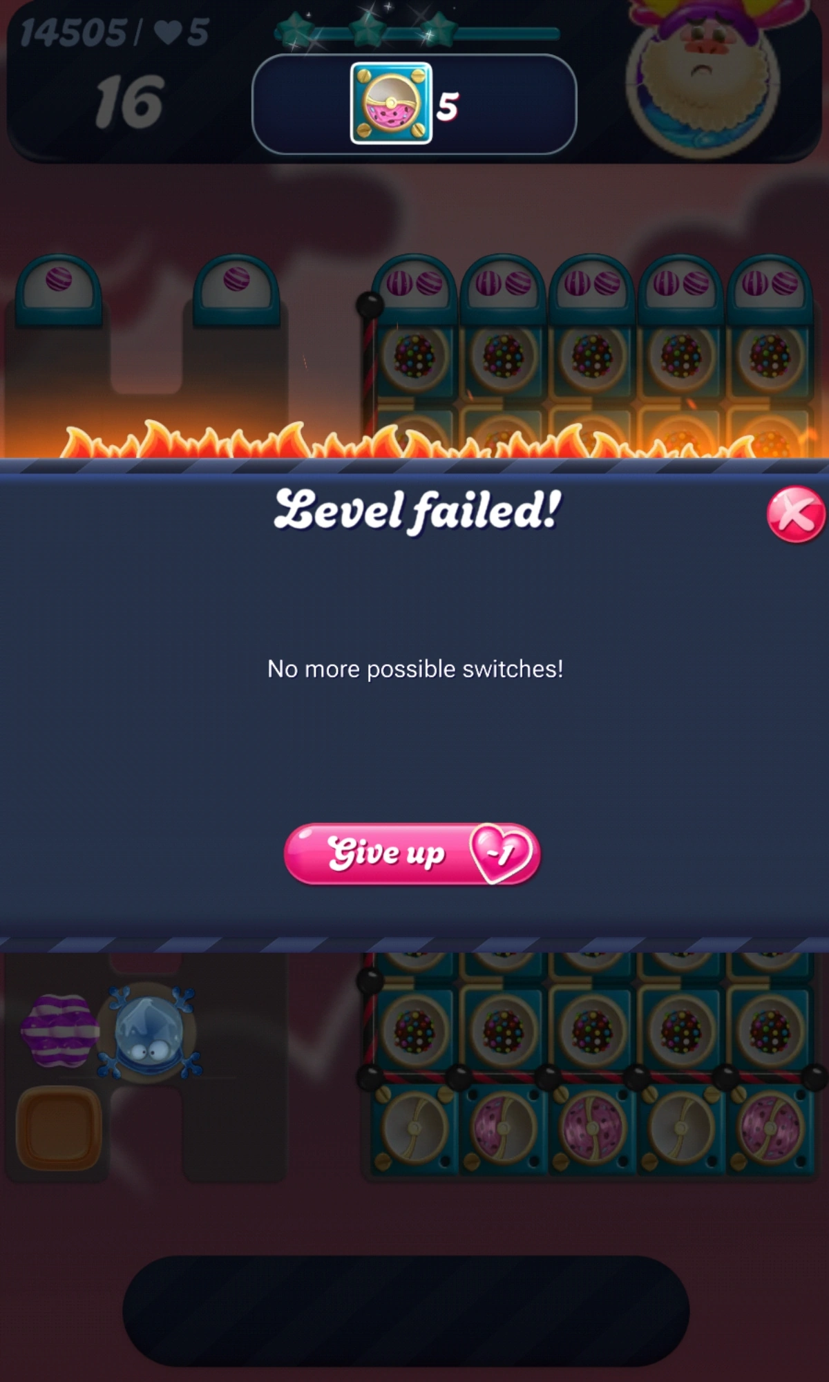 Again. Level failed! No more possible switches. | Fandom