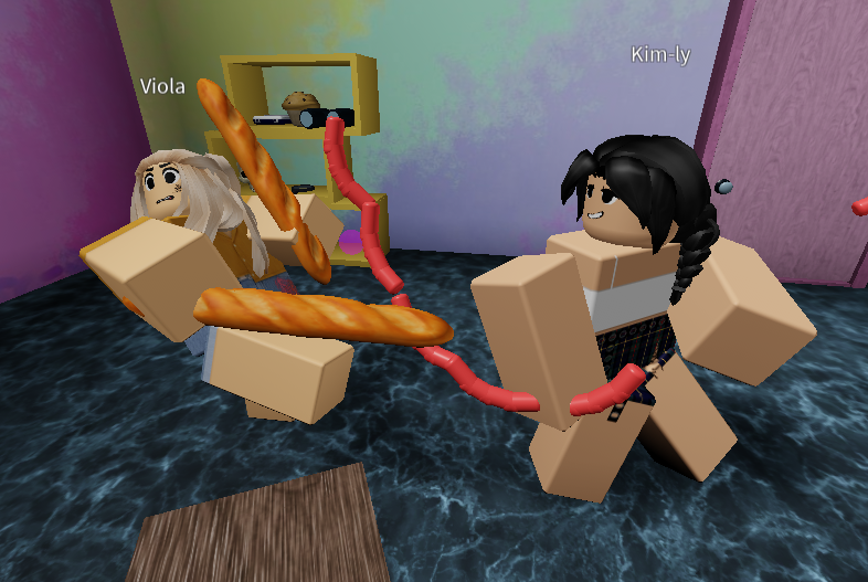 The Second Food Fight Well The Third If You Count The Baguette Fight Fandom - roblox food fight