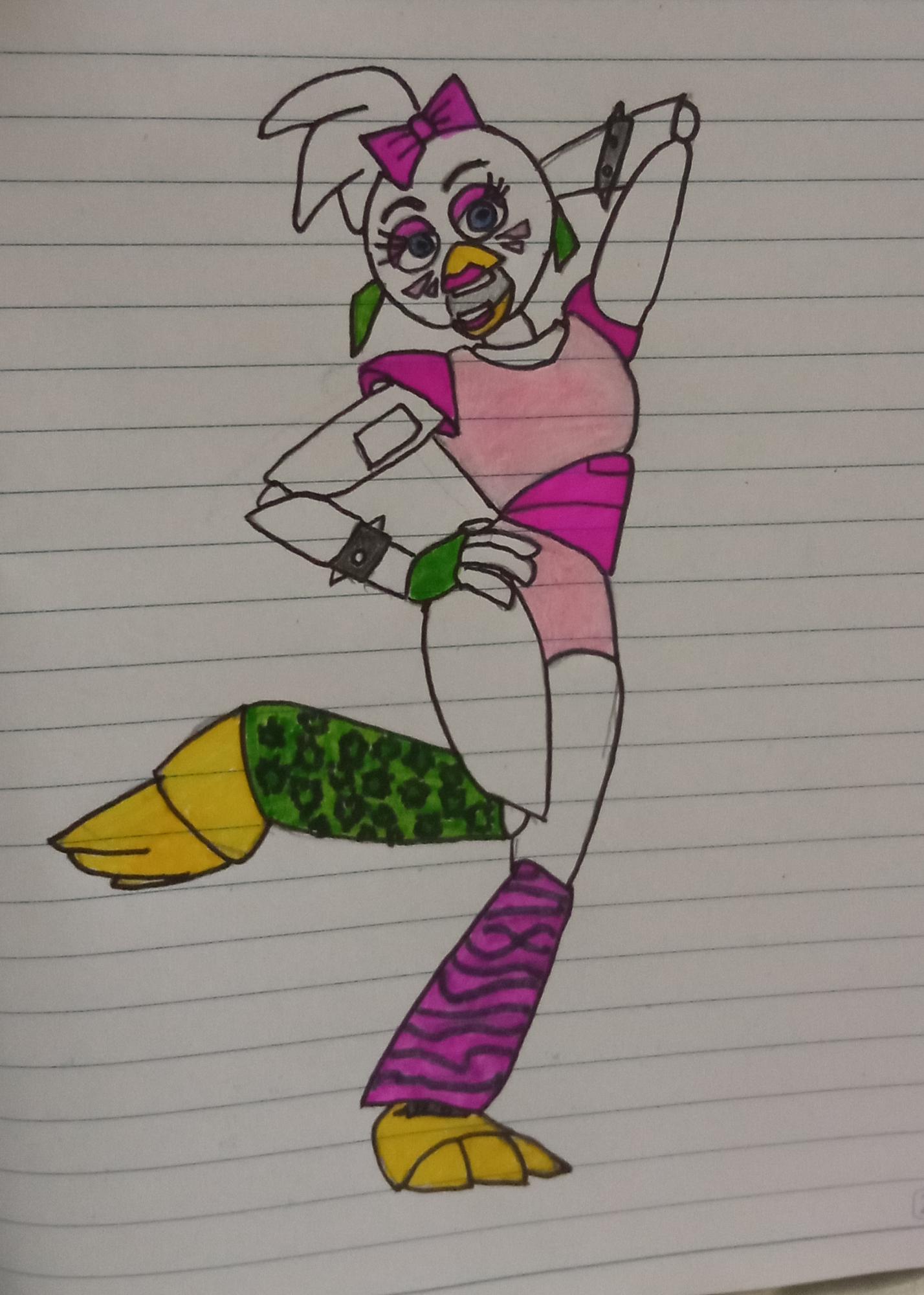 five nights at freddys chica drawing