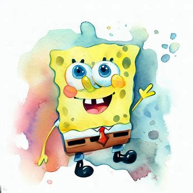 SpongeBob SquarePants Watercolor AI Art | Fandom