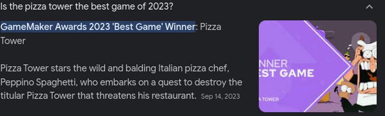 Pizza Tower Wins GameMaker Game Of The Year 2023