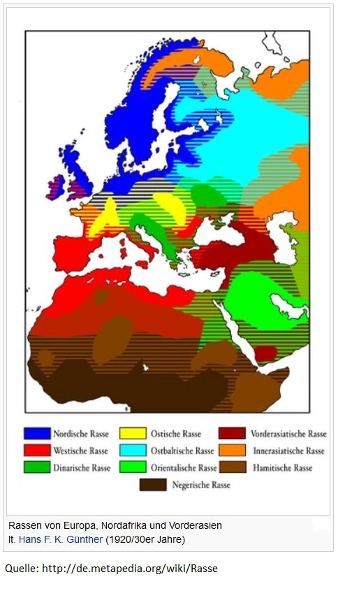 Карта рас европы