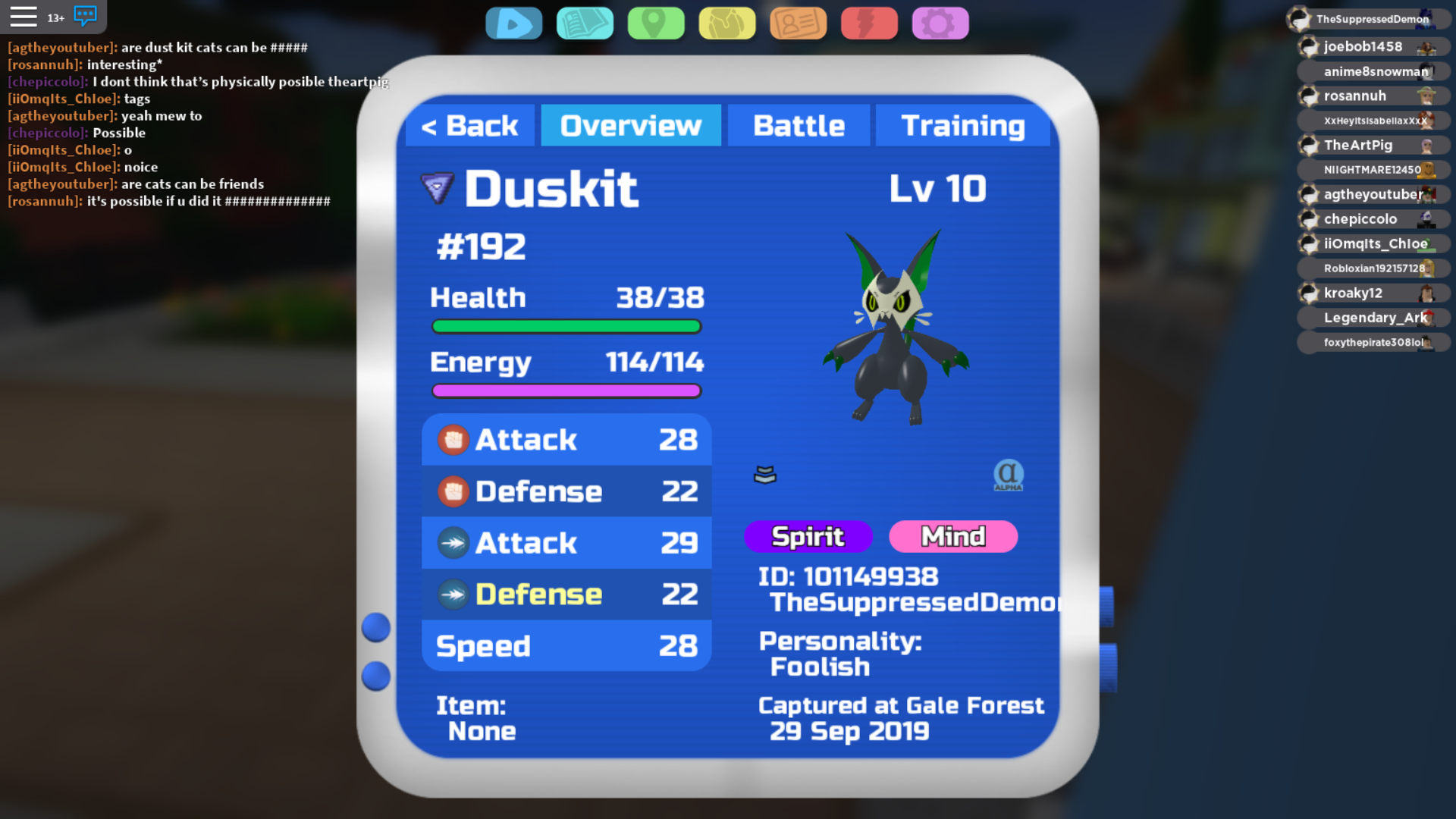 How should I TP train this Duskit? | Fandom