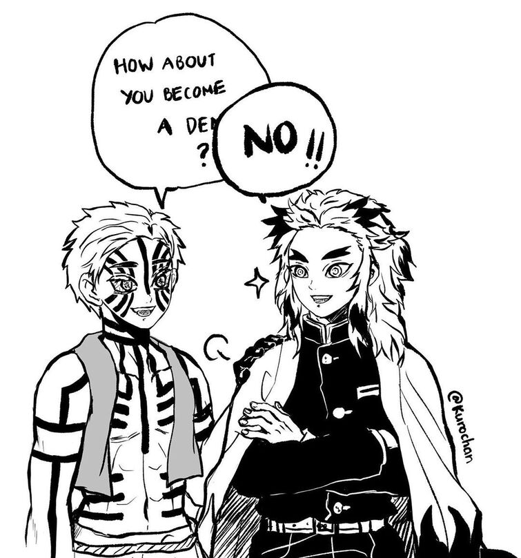 Roro 🦇🔮 on X: rengoku but he accepted akaza's offer >:( https