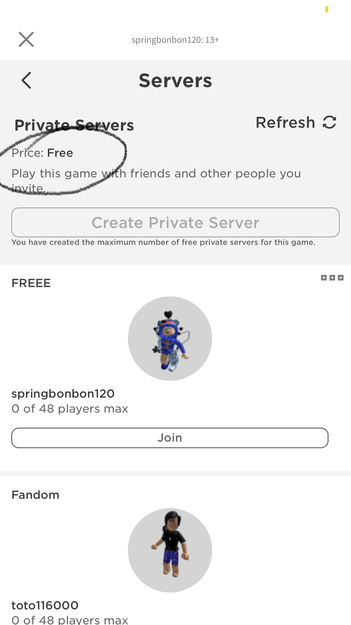 Free Roblox Private Server
