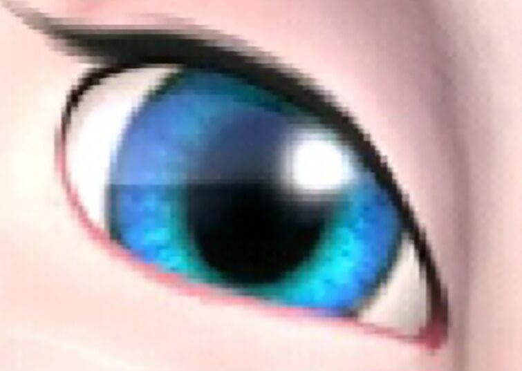 talking angela eyes zoomed in